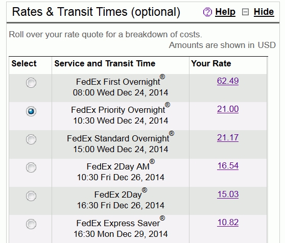 FedEx Overnight Shipping