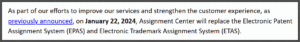 electronic trademark assignment system (etas)