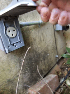 the EV charging receptacle at the AirBnB