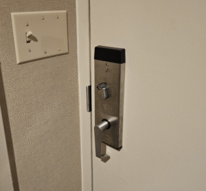 door handle in Detroit Marriott hotel