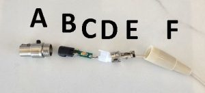 exploded view of mini XLR plug