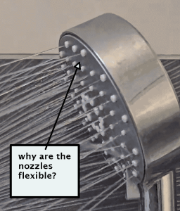 shower head with flexible nozzles